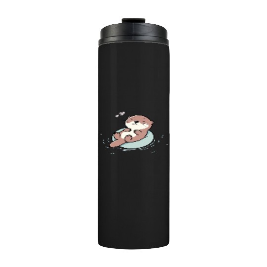 Relaxed Otter – Cute Animal Illustration Thermal Tumblers