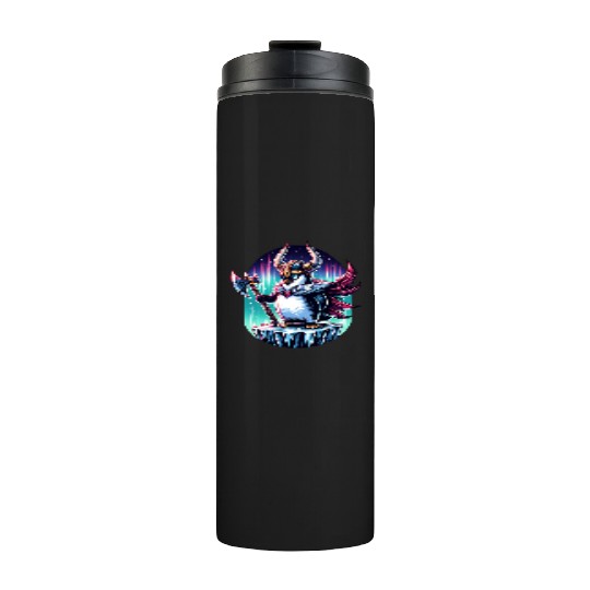 Viking Penguin Warrior Under Northern Lights Thermal Tumblers