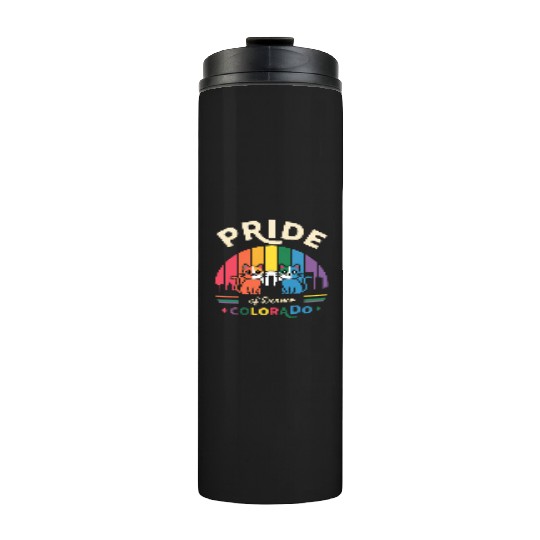 Pride of Dallas City Texas USA Rainbow Flag Thermal Tumblers