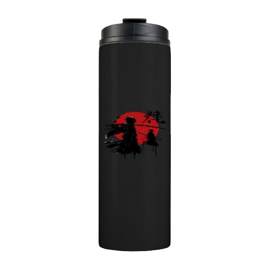 Shadow Samurai Warriors Under Blood Moon Thermal Tumblers