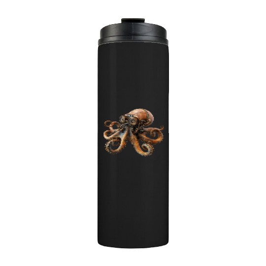 Steampunk Octopus, Steampunk Sci-Fi Thermal Tumblers