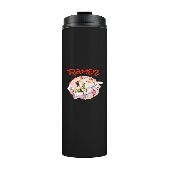 Cute Cat Ramen - Japanese Anime Kawaii Kitty Thermal Tumblers