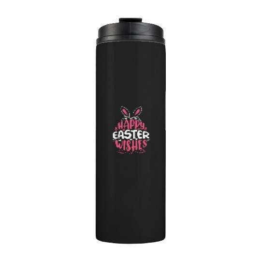 Happy Easter Wishes, Cute Bunny, Spring Celebratio Thermal Tumblers