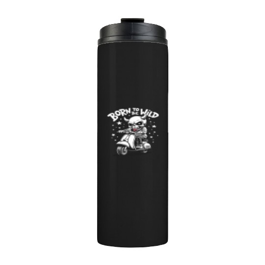 Born to Be Wild - Skull Devil on Scooter Thermal Tumblers
