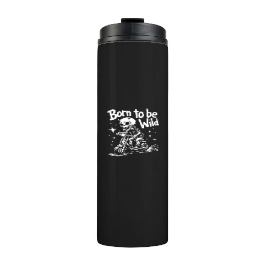 Born to Be Wild - Skull Devil on Scooter Thermal Tumblers