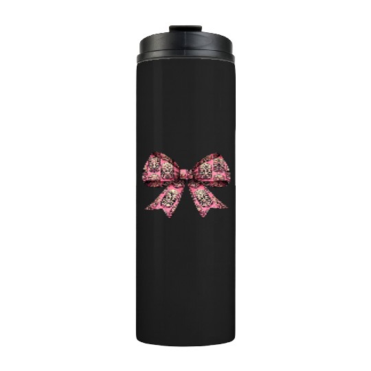 Coquette Bow Tiki Luau Hawaiian Hawaii Tiki Mask Thermal Tumblers