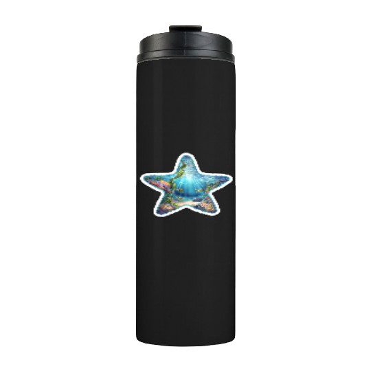 Vibrant Starfish Illustration Thermal Tumblers