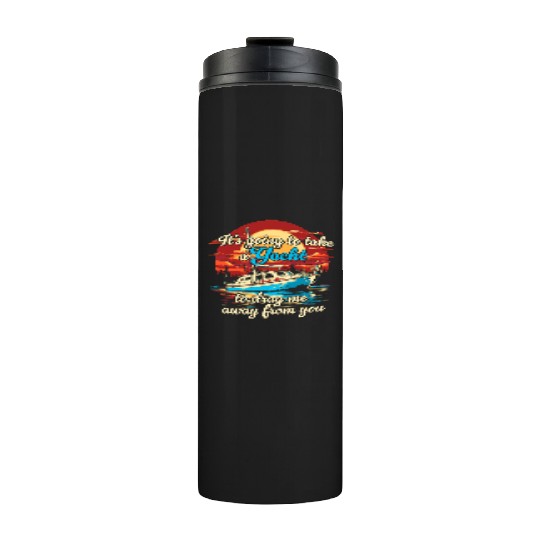 Vintage Style on Back Yacht Rock Party Boat Thermal Tumblers