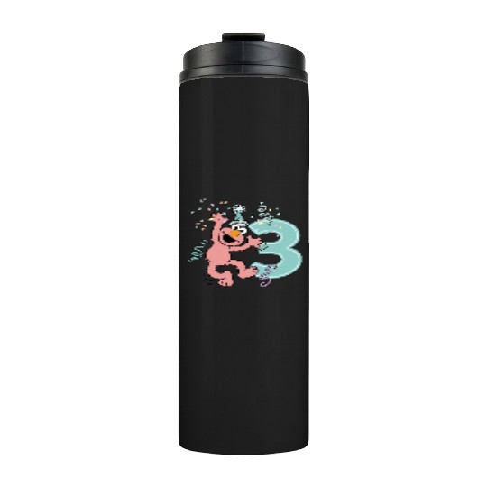 Sesame Street Birthday Design With Elmo 3 Years Thermal Tumblers