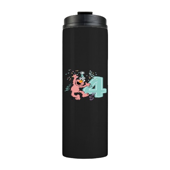 Sesame Street Birthday Design With Elmo 4 Years Thermal Tumblers