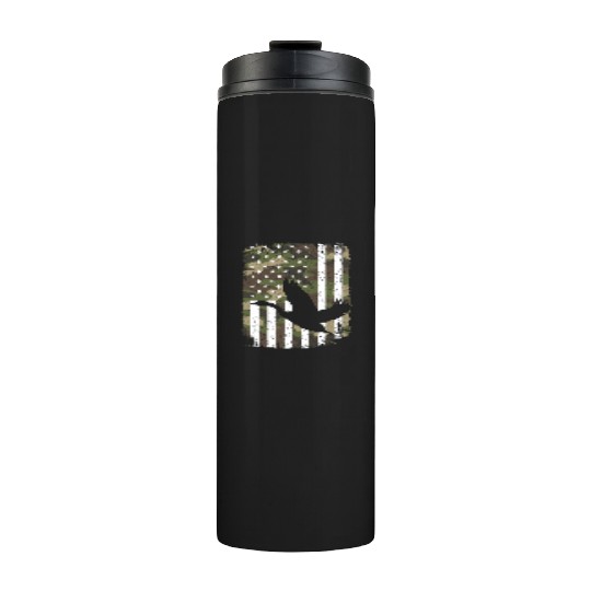 Goose Hunting Camo US Flag For Hunter Camouflage Thermal Tumblers