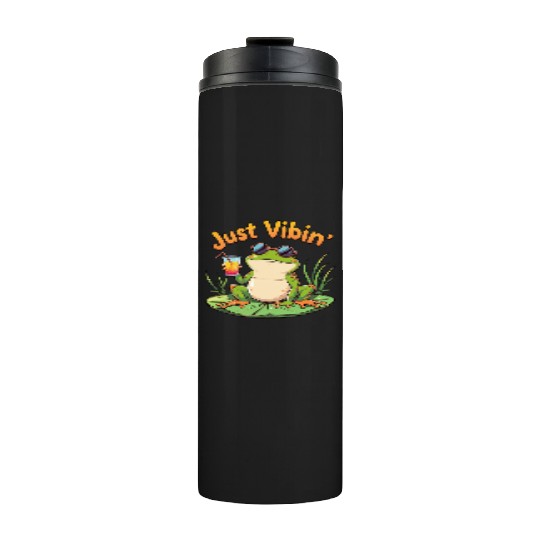 Just Vibin' Summer Frog Thermal Tumblers