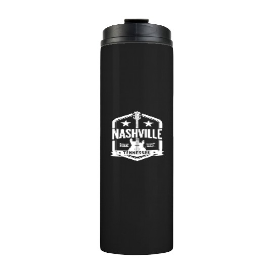 Nashville Music City Guitar Tennessee Thermal Tumblers