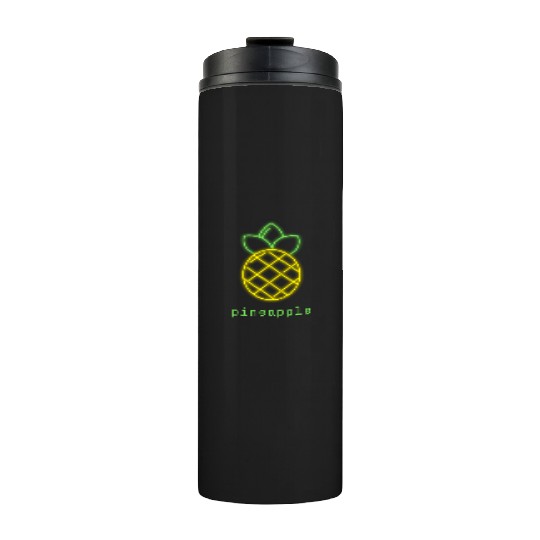 Tropical Neon Pineapple Fruit Summer Design Thermal Tumblers