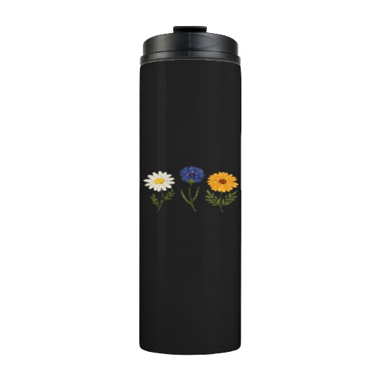 Wildflower Trio Daisy Cornflower Marigold Thermal Tumblers