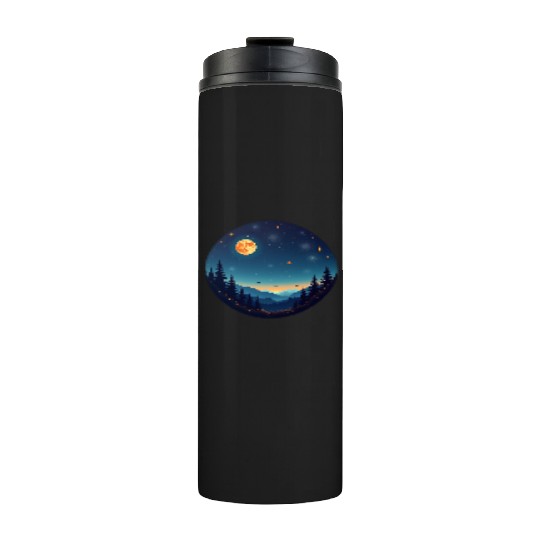 Starry Night Mountain Thermal Tumblers
