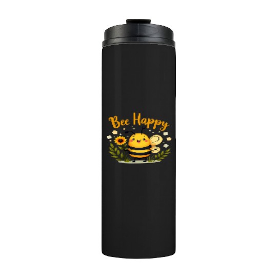 Happy Beekeeping Bee with Sunflower Joy Thermal Tumblers