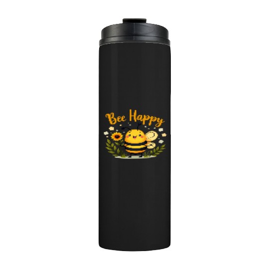 Happy Beekeeping Bee with Sunflower Joy Thermal Tumblers