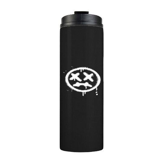 Sad Face Spray Paint Graffiti Thermal Tumblers