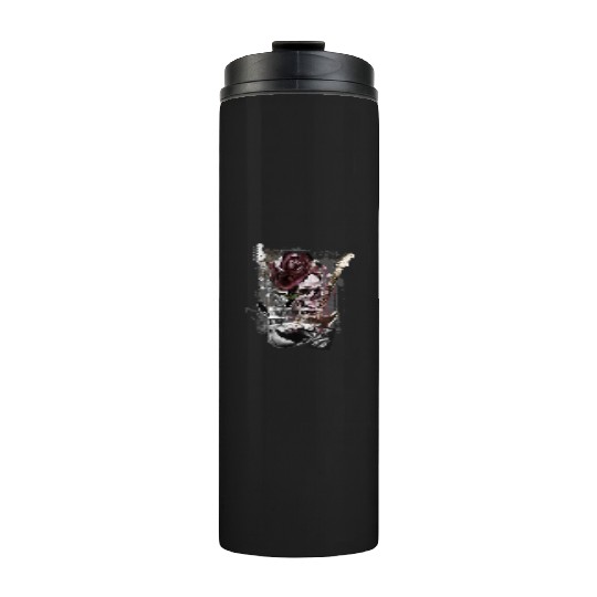 Red Rose Skull Guitars Thermal Tumblers