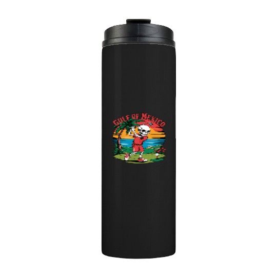 Tropical Skeleton Golf Funny Parody Design Thermal Tumblers