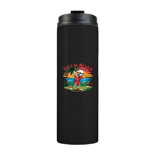 Tropical Skeleton Golf Funny Parody Design Thermal Tumblers