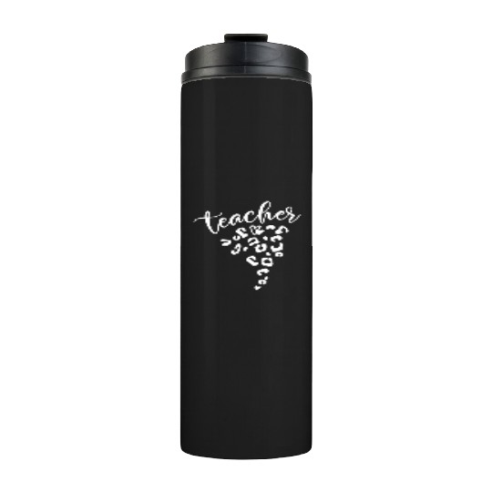 Teacher Leopard Heart Design for Educators Thermal Tumblers