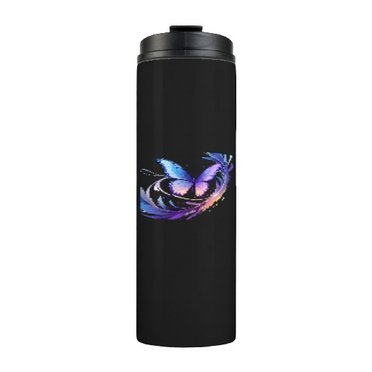 Spectrum Wings – Abstract Floral Butterfly Design Thermal Tumblers
