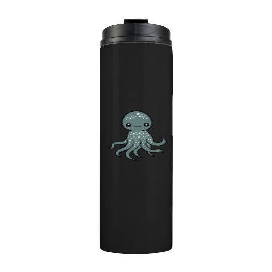 Octopus squid tentacle cephalopod cute sweet comic Thermal Tumblers