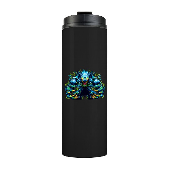 Neon Alpha Howler – Electric Werewolf Rage Thermal Tumblers