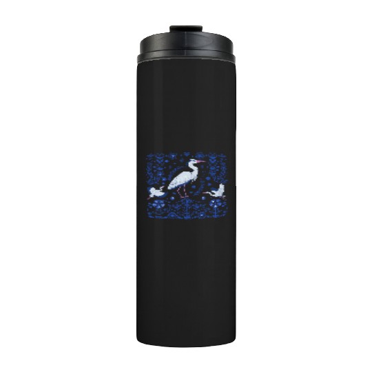 Great Blue Heron Folk Art Thermal Tumblers