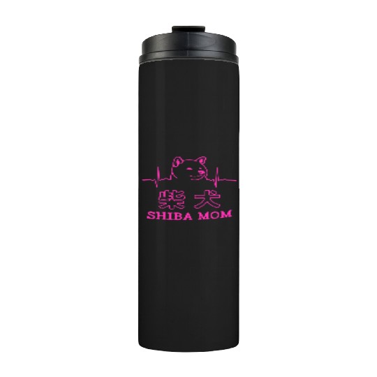 Shiba Dog Mom Heartbeat Thermal Tumblers
