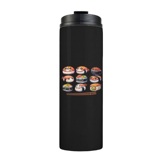 Funny Kawaii Sushi Anime Cute Japanese Food Lover Thermal Tumblers