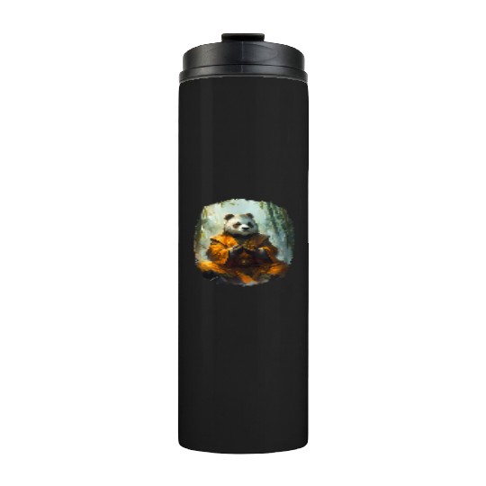 Meditating Panda In The Zen Bamboo Forest Thermal Tumblers