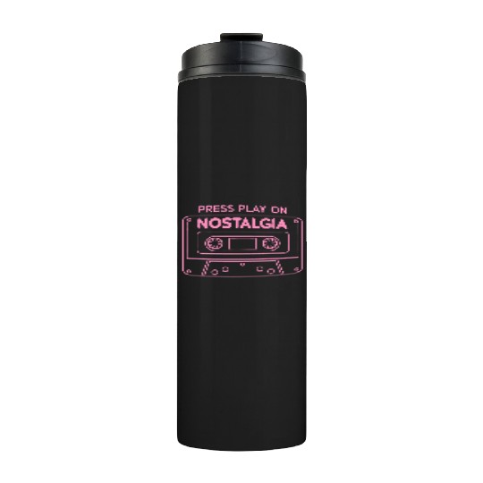 Press Play Nostalgia Cassette 80s 90s Thermal Tumblers