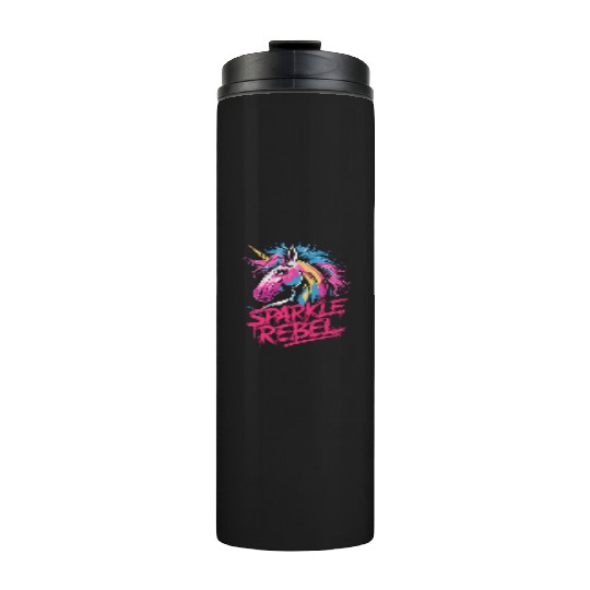 Sparkle Rebel Unicorn Fantasy Art for Bold Thermal Tumblers