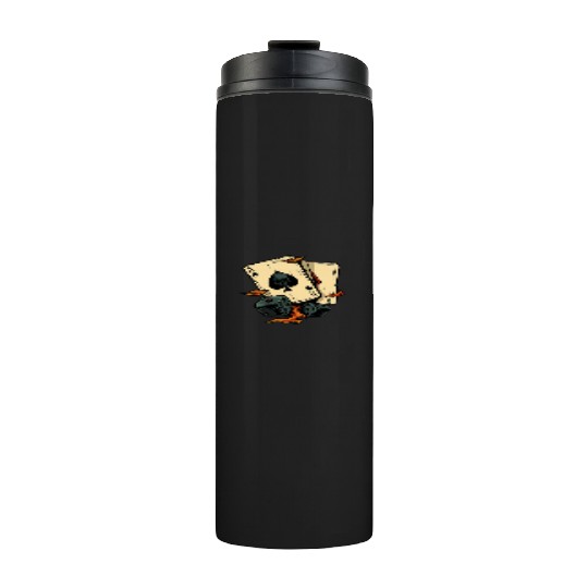 Floral Skull with Cards & Dice Thermal Tumblers
