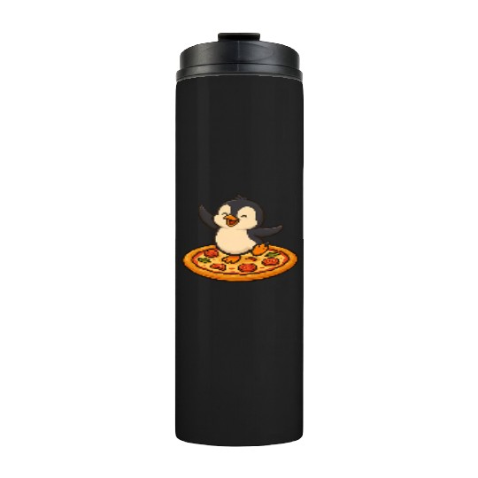 Dancing penguin pizza pizza lover fun Thermal Tumblers