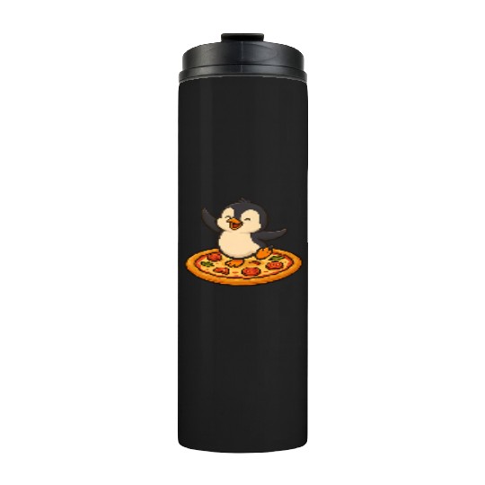 Dancing penguin pizza pizza lover fun Thermal Tumblers