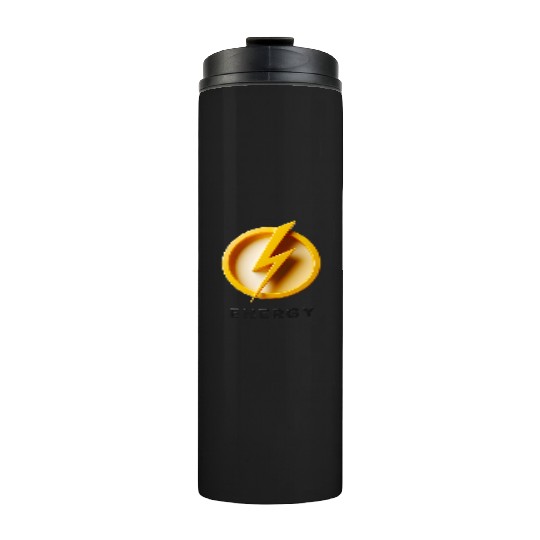 Minimalist Energy Lightning Bolt Cap Design Thermal Tumblers