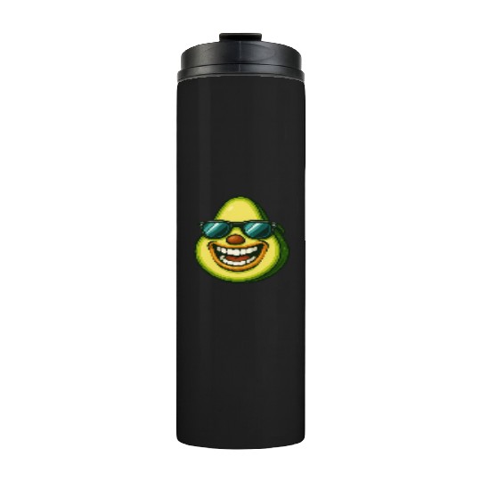 Cool avocado with sunglasses summer veggie fun Thermal Tumblers