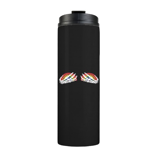 LGBTQ Skeleton Hand Rainbow Thermal Tumblers