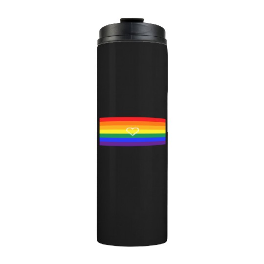 Rainbow Heart Pride Flag Thermal Tumblers