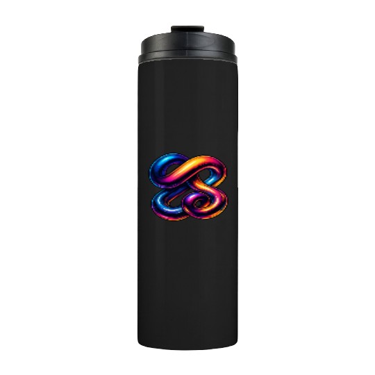 Neon Chrome Fusion – 3D Gradient Tangle Streetwear Thermal Tumblers