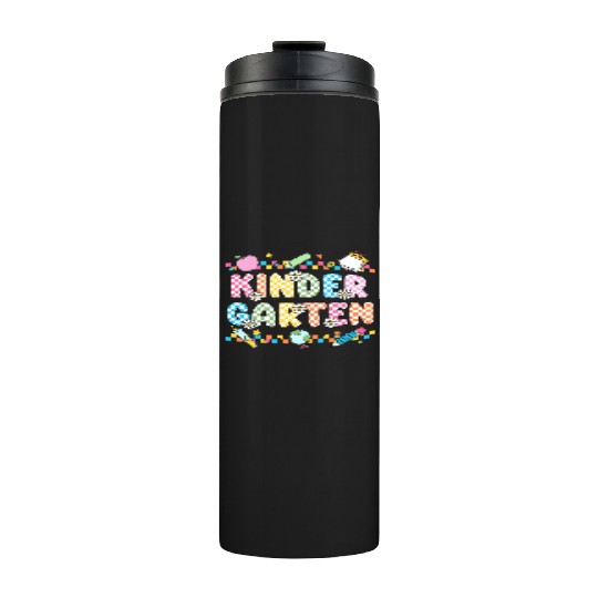 Kindergarten Checkerboard Teacher Thermal Tumblers