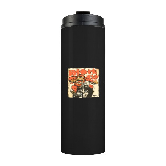 Monkey Mayhem – Vintage Ape on a Motorcycle Thermal Tumblers