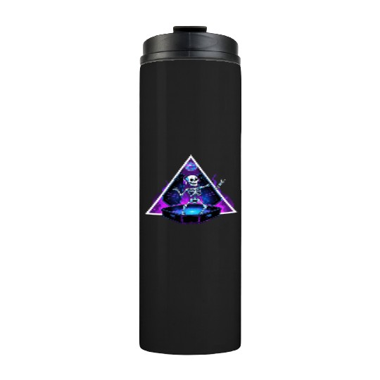 Neon Dancing Skeleton in Coffin Thermal Tumblers
