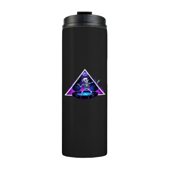 Neon Dancing Skeleton in Coffin Thermal Tumblers