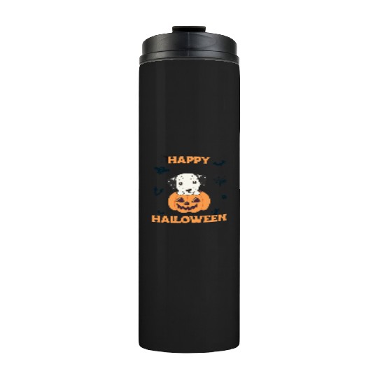 Dalmatian In Pumpkin Sweet Dogs Happy Halloween Thermal Tumblers