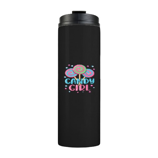 Cute Lollipop Candy Girl Design 01 Thermal Tumblers